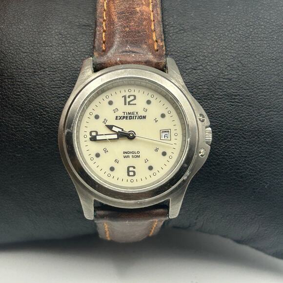 Timex Expedition Women’s Stainless Steel Brown Leather Watch, 32mm Working - Picture 1 of 8